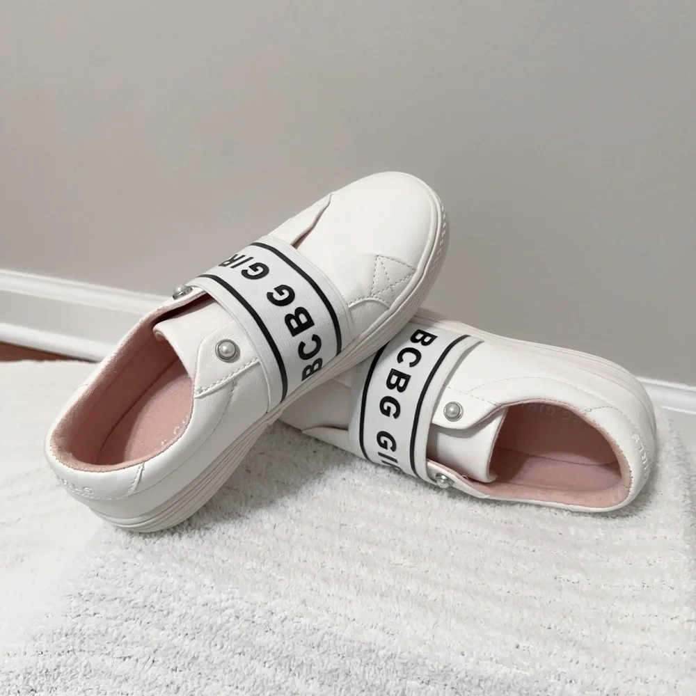 BCBGirls White and Pink Kids Sneakers